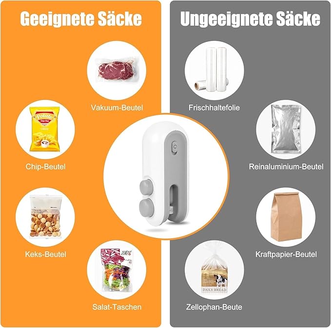 Portable Mini Sealing Machine - 2 in 1 USB Rechargeable Heat Sealer for Snacks & Food